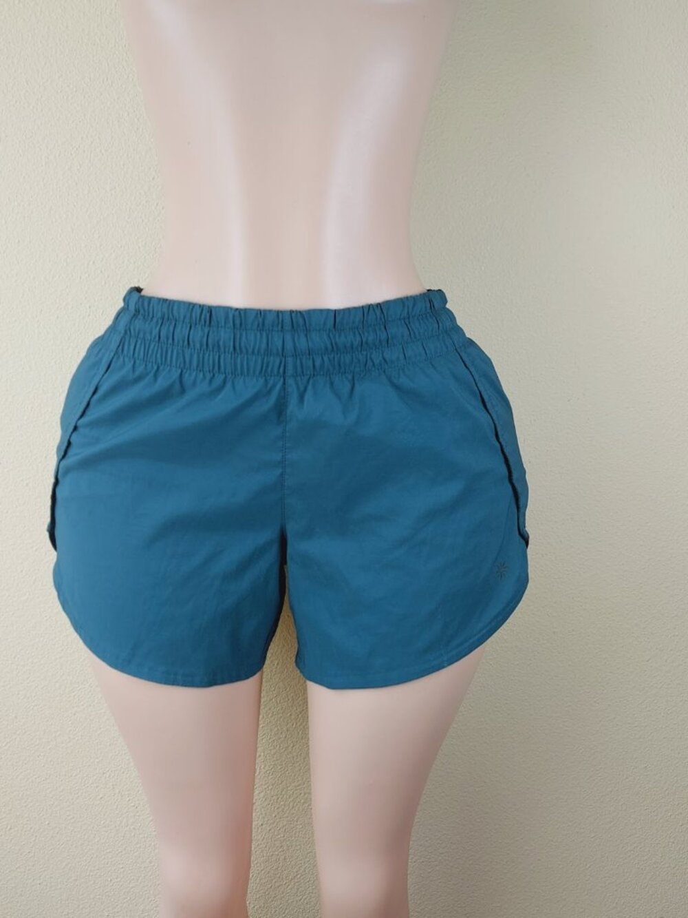 Athleta Women's Teal Elastic Waist Built-In-Sport Running Athletic Shorts Sz S - Picture 2 of 10